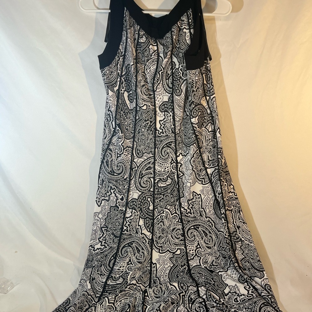 Perceptions Black and White Paisley Maxi Dress